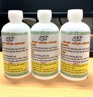 Dung dịch tẩy keo 502 3T trên alu, mica