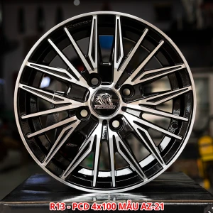 Bộ 04 Lazang ô tô 13 inch 4x114.3 lắp cho Spark van, Matiz, CD5 - Mẫu AZ-21 - Xe Hơi AZ