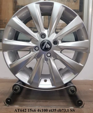 Bộ 04 Lazang ô tô 15 inch PCD 4x100 mẫu AZ-AT642 SS