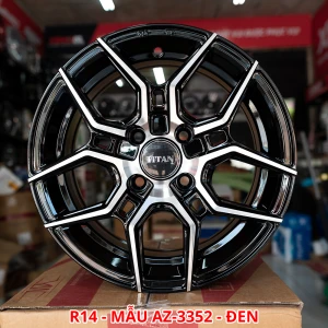 Bộ Lazang đúc oto 14 inch PCD 4x100 Mẫu AZ-3352 - đen