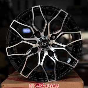 Bộ Lazang đúc oto 14 inch PCD 4x100 Mẫu AZ-3366 đen phay