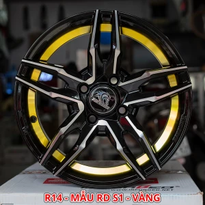 Bộ Lazang đúc oto 14 inch PCD 4x100 Mẫu RD S1 - Vàng