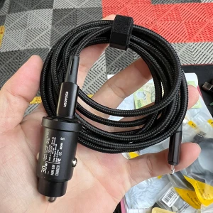 Bộ tẩu + dây sạc nhanh 30W chuẩn PD cho điện thoại iphone trên xe ô tô