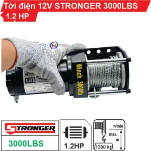 Tời điện kéo xe 12V 3000LBs STRONGER