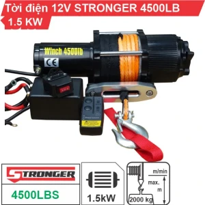 Tời điện kéo xe 12v 4500LBs STRONGER