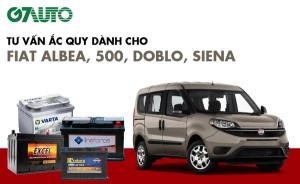 Bình ắc quy xe Fiat Albea, 500, Doblo, Siena: Bảng giá và thông số kỹ thuật