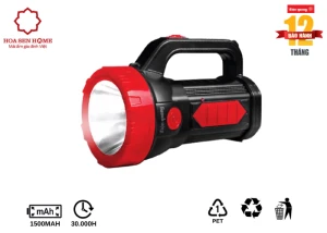 Đèn Pin LED PFL09 R BLR Pin sạc, Đen-Đỏ