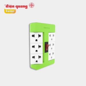 Ổ cắm xoay 90º ESK RT 63GW 6 lỗ 3 chấu, màu xanh lá trắng
