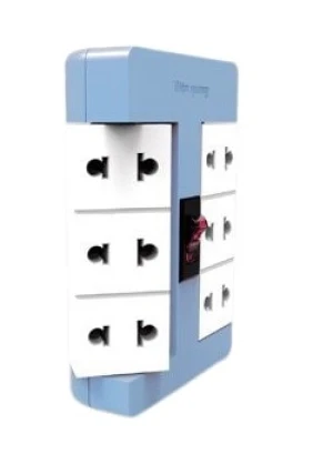 Ổ cắm xoay 90º ESK RT 6BW 6 lỗ, màu xanh trắng