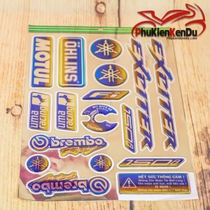 TEM CROM CHỮ NỔI CHO XE EXCITER TẶNG KÈM 1 TEM STICK