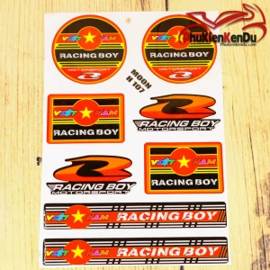 TEM NỔI XE MÁY VN RACING BOY NGUYÊN TẤM [TẶNG KÈM 1 TEM STICK]
