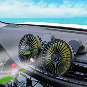 Quạt Đôi Mini 360 Độ Cho Xe Ô Tô