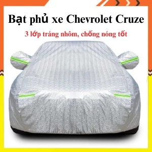 Bạt che phủ xe Chevrolet Cruze cao cấp 3 lớp chống nắng, mưa, bụi