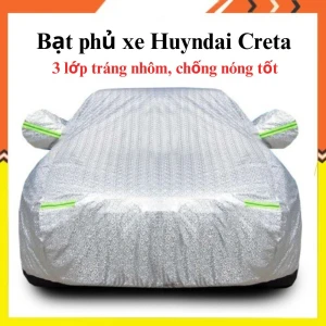 Bạt che phủ xe Huyndai Creta cao cấp 3 lớp chống nắng, mưa, bụi