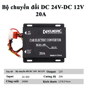 Bộ chuyển đổi nguồn DC 24V sang 12V chính hãng cho ô tô - thiết bị đổi điện 24V-12V