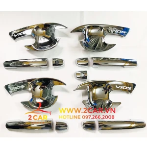 Bộ ốp tay nắm cửa, hõm xe Toyota Vios 2014- 2017 mạ crom ( 8 chi tiết )