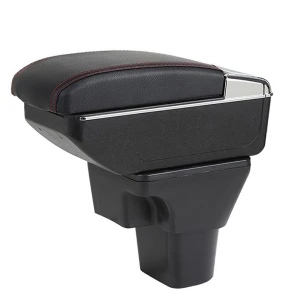 Hộp tỳ tay xe Hyundai I10 2014-2020 màu đen, có cổng USB lắp đặt dễ dàng