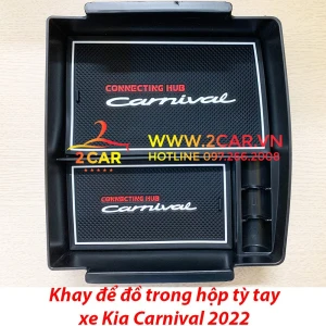 Khay để đồ hộp tỳ tay xe Kia Carnival 2022 - Hàng chuẩn zin theo xe