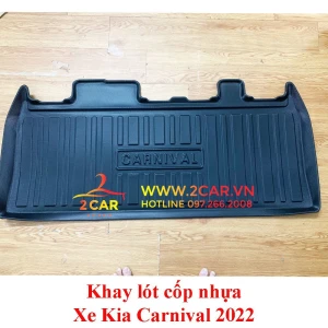 Lót cốp nhựa dẻo xe Kia Carnival 2022 chất liệu TPO cao cấp không mùi, không thấm nước