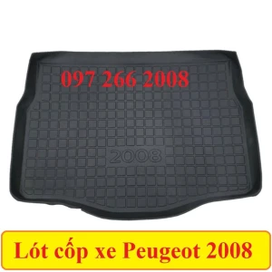 Lót Cốp Nhựa Dẻo Xe Peugeot 2008 đàn hồi chống nước tốt, vệ sinh dễ dàng