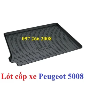 Lót cốp nhựa dẻo xe Peugeot 5008 Hàng TPU Chống nước đàn hồi tốt, không mùi, dễ vệ sinh