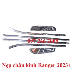 Nẹp chân kính INOX xe Ranger 2022- 2023 Hàng Inox sáng bóng