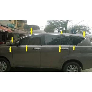 Nẹp chân kính và cong kính xe Innova 2017 2018 2019 2020 2021 hàng Inox cao cấp