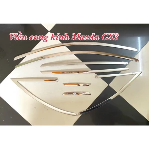 Nẹp Viền Chân Kính, cong kính Inox Cho Xe Mazda CX3 , CX 3