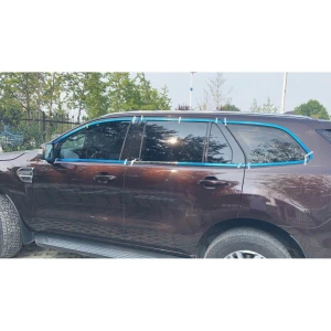 Nẹp viền chân kính, cong kính xe Ford Everest 2017- 2018 2019 2020 2021 Hàng inox sáng bóng