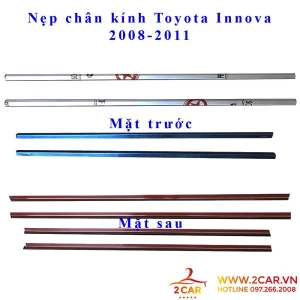 Nẹp viền chân kính Toyota innova 2006 2007 2008 2009 2010 2011 2012 2013 2014 2015 Mẫu inox cao cấp