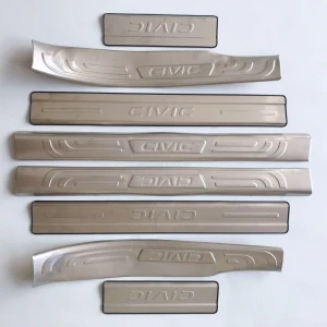 Ốp Bậc Cửa, Nẹp Bước Chân Trong, Ngoài Xe Honda Civic 2016 - 2021 Chất liệu inox cao cấp