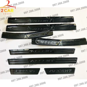 Ốp bậc cửa, nẹp bước chân trong, ngoài xe Hyundai Accent 2018- 2021, 2022, 2023 loại Titan cao cấp