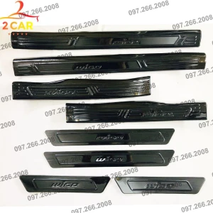 Ốp Bậc Cửa, Nẹp Bước Chân Trong, Ngoài Xe Toyota Wigo 2018-2020, chất liệu Titan