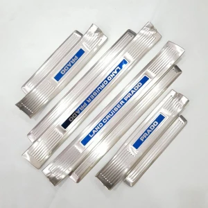 Ốp bậc cửa, Nẹp bước chân xe Toyota Land Cruiser Prado - Mẫu INOX