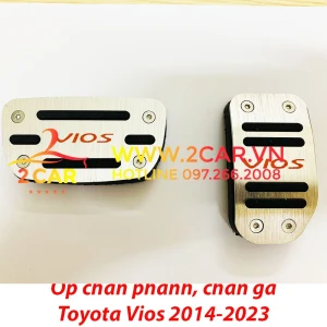 Ốp bảo vệ chân phanh, chân ga xe Toyota Vios 2014-2023 Inox siêu bền, siêu đep