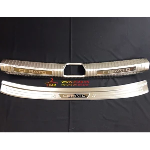 Ốp chống trầy cốp trong ngoài xe Kia Cerato 2019, chất liệu inox