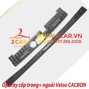 Ốp chống trầy cốp trong, ngoài xe TOYOTA VELOZ 2022-2023 chất liệu CACBON cao cấp