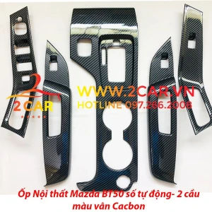 Ốp nội thất CARBON xe Mazda BT50 2013 - 2022 xe số tự động, bản 2 cầu chất liệu Nhựa vân Cacbon