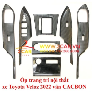Ốp nội thất vân carbon xe Toyota Veloz 2022, 2023 Hàng nhựa Cacbon cao cấp, 7 chi tiết