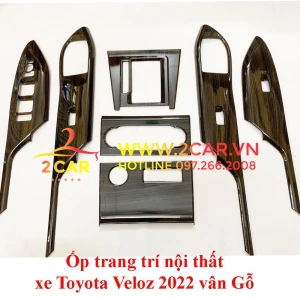 Ốp nội thất vân Gỗ xe Toyota Veloz 2022, 2023 Hàng nhựa bóng cao cấp sang chảnh, độc lạ