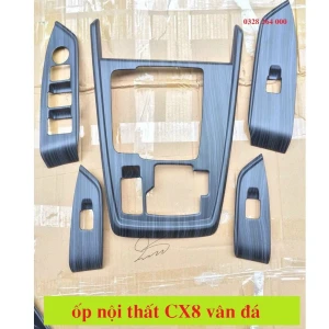 Ốp nội thất xe Mazda CX8, CX-8 hàng chuẩn theo xe - có titan, vân đá, vân carbon, ốp củ cần số CX8
