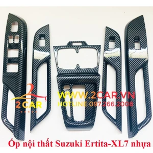 Ốp nội thất xe Suzuki Ertiga, XL7, XL-7 2019, 2020, 2021, 2022 2023 loại nhựa Vân carbon cao cấp