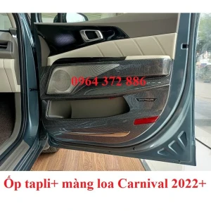 Ốp tapli cánh cửa, tappi, ốp màng loa cửa xe Kia Carnival 2021- 2022, Hàng TiTan Cao Cấp