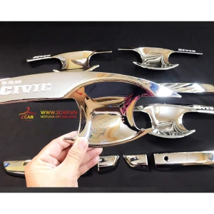 Ốp tay nắm, Hõm Cửa Xe Honda Civic 2016 - 2021 Mạ Crom cao cấp- Giá 1 bộ