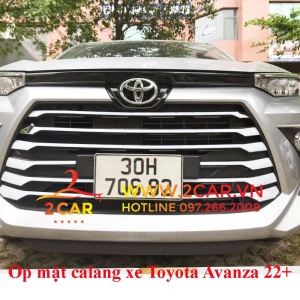 Ốp trang trí mặt ca lăng, calang, calăng DƯỚI xe TOYOTA AVANZA 2022, 2023 chất liệu INOX cao cấp