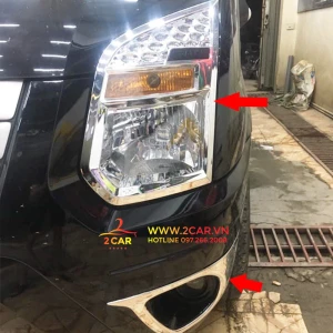 Ốp viền đèn gầm xe Ford Transit 2014-2019 mạ crom cao cấp