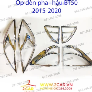 Ốp viền đèn pha, hậu MAZDA BT50 2015-2020 mạ crom cao cấp