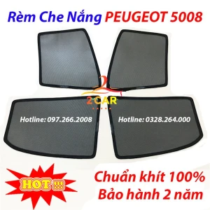 Rèm che nắng xe Peugeot 5008, Rèm nam châm hít cao cấp, 1 bộ 4 cánh
