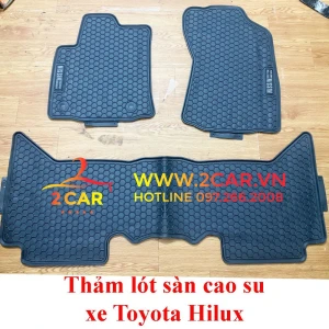 Thảm Lót Sàn Cao Su Xe Toyota HILUX 2016 đến 2023 -Mẫu Nissin Không Mùi dễ vệ sinh lau rửa