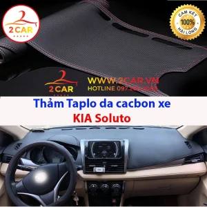 Thảm Taplo Da Cacbon xee KIA Soluto 2018 2019 2020 2021 -2022, 2023 chống nóng tốt, chống trơn trượt, vừa khít theo xe